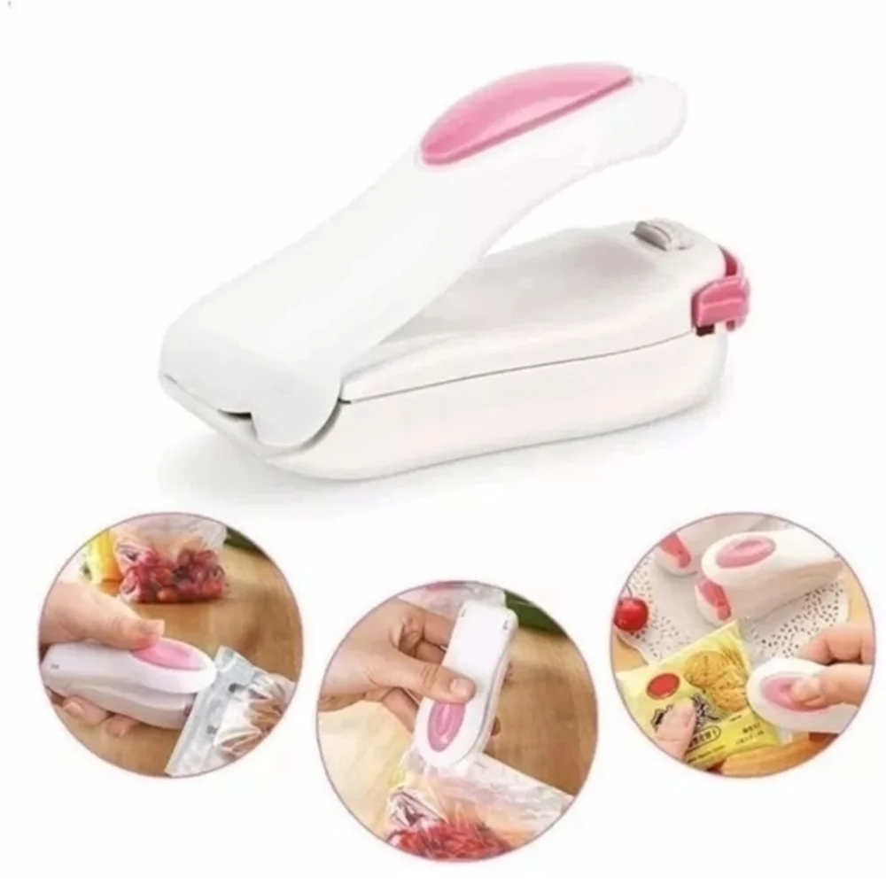 Mini Handheld Heat Bag Sealer, Food Sealer, Plastic Bags Food Saver Storage Pink